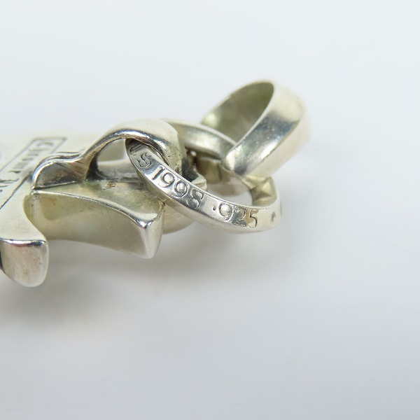 実際に弊社で買取させて頂いたCHROME HEARTS/クロムハーツ CH CRS SML W/BALE スモールCHクロス ペンダントw/プレーンベイルの画像 6枚目