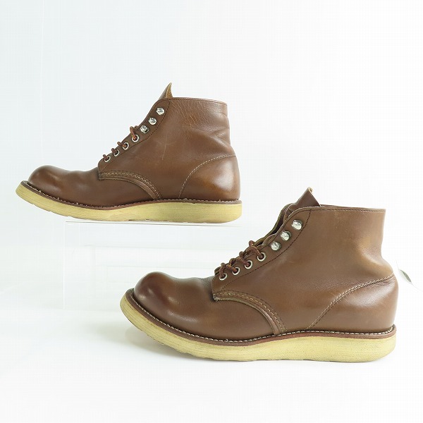 実際に弊社で買取させて頂いたRED WING/レッドウィング ラウンドトゥブーツ 刺繍羽タグ 7.5Dの画像 3枚目