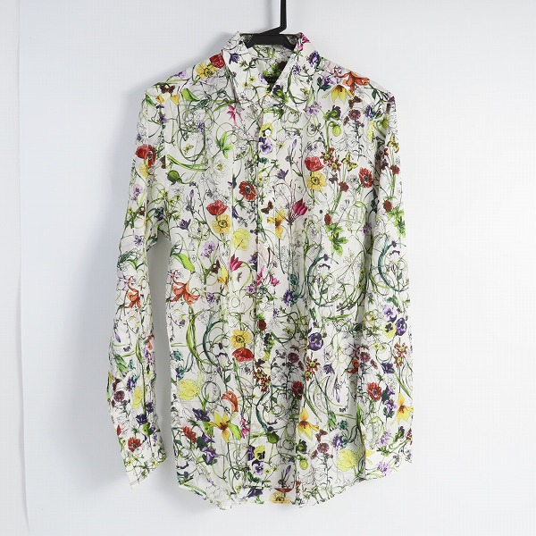 実際に弊社で買取させて頂いた【JPタグ】GUCCI/グッチ 花柄/総柄 長袖シャツ 309114 Z3520/38/15