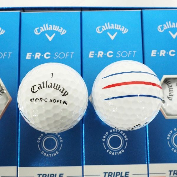 実際に弊社で買取させて頂いた【未使用】Callaway/キャロウェイ  E・R・C SOFT トリプルトラック 2023年モデル ゴルフボール ホワイト 1ダースの画像 1枚目