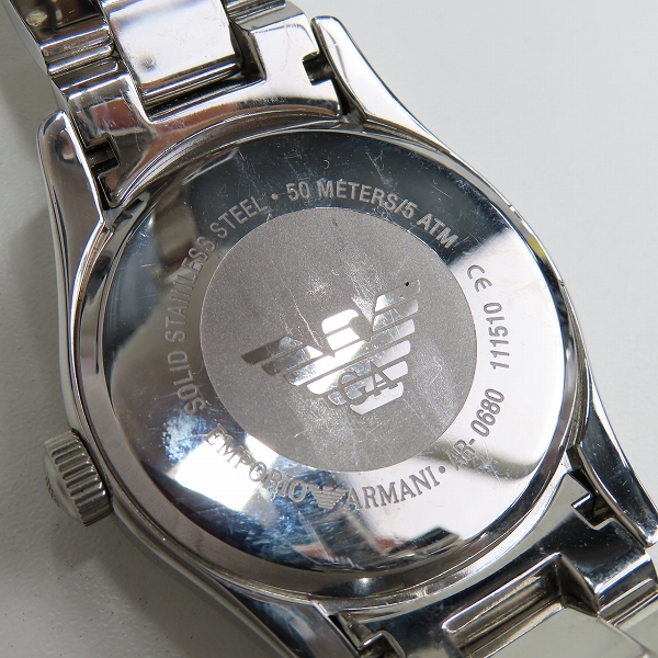 実際に弊社で買取させて頂いたEMPORIO ARMANI/エンポリオアルマーニ クォーツ腕時計 AR-0680【動作未確認】の画像 4枚目