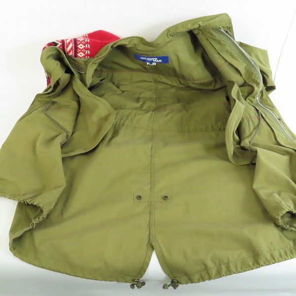 実際に弊社で買取させて頂いたCOMME des GARCONS JUNYA WATANABE MAN/コムデギャルソンジュンヤワタナベマン ジャガード モッズコート AD2021 WH-C018/Sの画像 3枚目