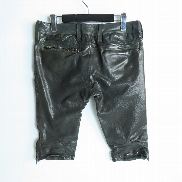 実際に弊社で買取させて頂いたISAMUKATAYAMA BACKLASH/バックラッシュ ホーウィン ジャパンホースレザー クロップドパンツ 1367-06/Mの画像 1枚目