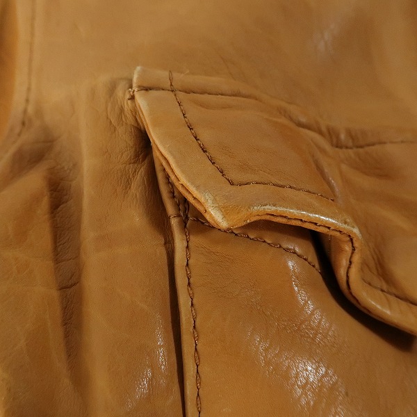 実際に弊社で買取させて頂いたBACKLASH/バックラッシュ カーフレザー 牛革 シャツジャケット 1277-01/3の画像 5枚目