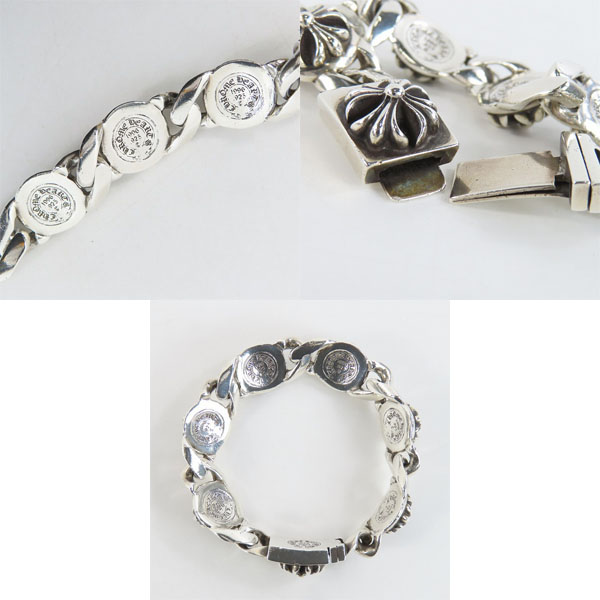実際に弊社で買取させて頂いたCHROME HEARTS/クロムハーツ クロスリンク ブレスレット 6リンクの画像 8枚目