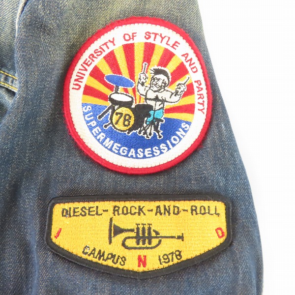 実際に弊社で買取させて頂いたDIESEL/ディーゼル JUZICON-C 襟レザー ワッペン付デニムジャケット/Sの画像 6枚目