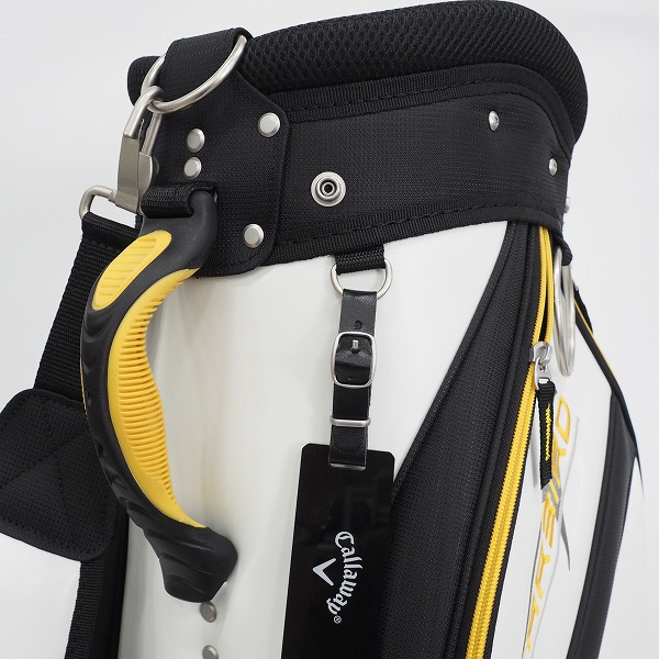 実際に弊社で買取させて頂いたCallaway/キャロウェイ WARBIRD/ウォーバード 5分割 キャディバッグ ホワイトｘブラックｘイエローの画像 4枚目