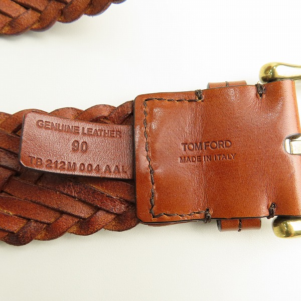実際に弊社で買取させて頂いたTOM FORD/トムフォード レザーメッシュベルト/90の画像 3枚目