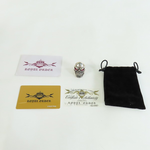 実際に弊社で買取させて頂いた【ギャラ付】ROYAL ORDER/ロイヤルオーダー ビッグスカルリング ストーンアイズ SRRR185-CZ RED/20号-20.5号の画像 8枚目