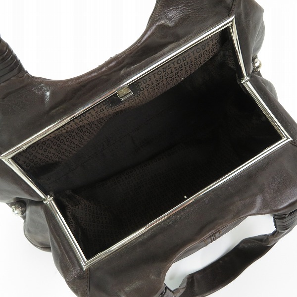 実際に弊社で買取させて頂いたTOD'S/トッズ レザー ハンドバッグ ダークブラウンの画像 4枚目