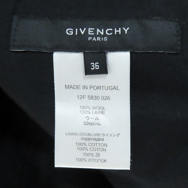 実際に弊社で買取させて頂いた【JPタグ】GIVENCHY/ジバンシィ フロントカーゴポケット ウールスラックスパンツ 12F 5830 026/36の画像 2枚目