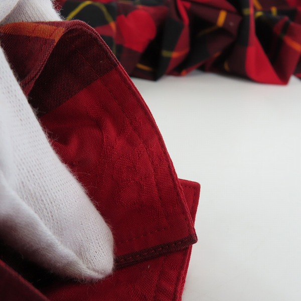 実際に弊社で買取させて頂いたmastermind/マスターマインド スカル/ロゴ刺繍 スカル/チェック柄 オーバーサイズ フード付きシャツ MW21S06-SH010-006/Mの画像 7枚目