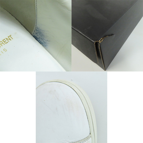 実際に弊社で買取させて頂いたSAINT LAURENT/サンローラン ロゴ レザーローカットスニーカー 606833/42の画像 6枚目