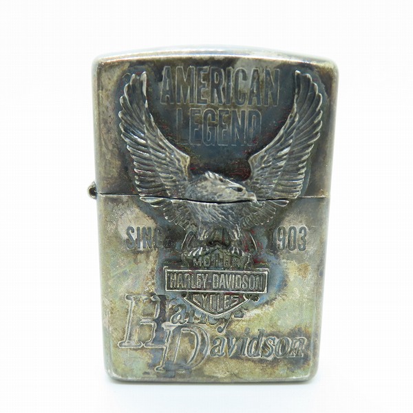 実際に弊社で買取させて頂いたZIPPO/ジッポー HARLEY DAVIDSON/ハーレーダビッドソン LIMITED EDITION イーグルメタル貼り デスクトップホルダー 95年製の画像 1枚目