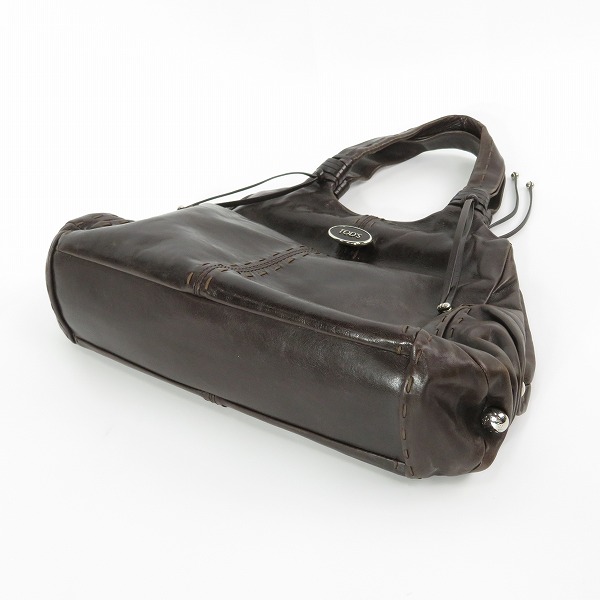 実際に弊社で買取させて頂いたTOD'S/トッズ レザー ハンドバッグ ダークブラウンの画像 2枚目