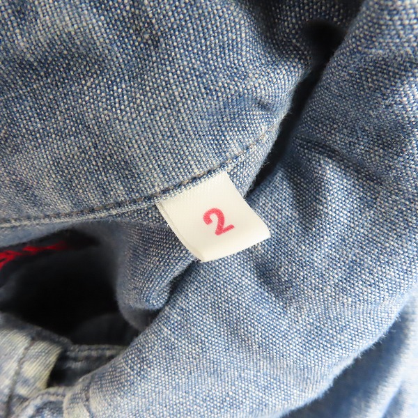 実際に弊社で買取させて頂いたBLUEBLUE/ブルーブルー ハリウッドランチマーケット デニムシャツ 半袖シャツ 2の画像 3枚目