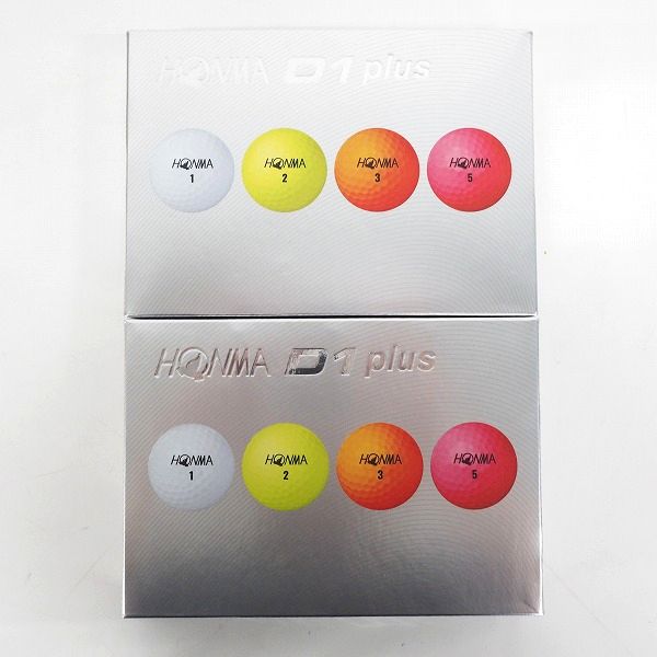 実際に弊社で買取させて頂いた【未使用】HONMA/ホンマ D1 Plus ゴルフボール マルチカラー 2ダースの画像 2枚目