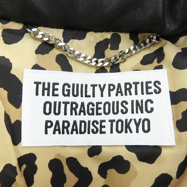 実際に弊社で買取させて頂いたWACKO MARIA/ワコマリア GUILTY PARTIES LEATHER DOWN JACKET TYPE-2 レザー レオパード ダウンジャケット/Sの画像 3枚目