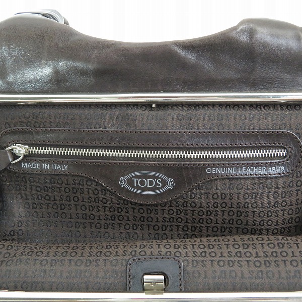 実際に弊社で買取させて頂いたTOD'S/トッズ レザー ハンドバッグ ダークブラウンの画像 5枚目