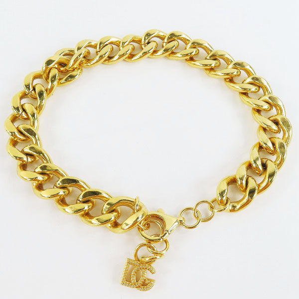 実際に弊社で買取させて頂いたDOLCE & GABBANA/ドルチェ&ガッバーナ DG Logo 喜平チェーン チョーカーネックレス ゴールドの画像 1枚目