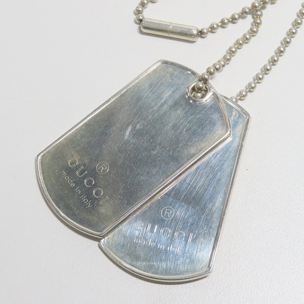 実際に弊社で買取させて頂いたGUCCI/グッチ ロゴプレート ドッグタグ ネックレス