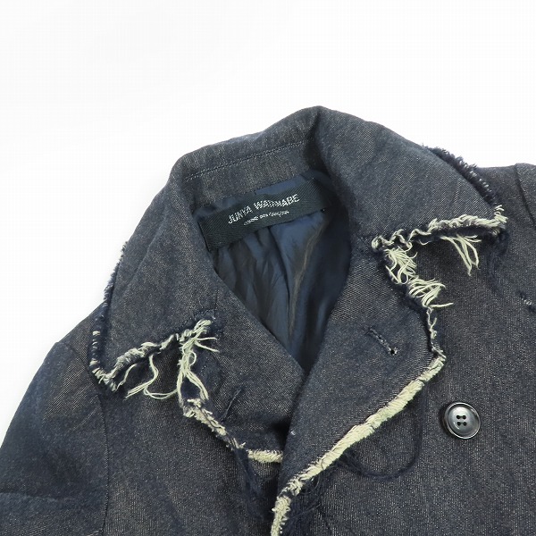 実際に弊社で買取させて頂いたJUNYA WATANABE COMME des GARCONS/コムデギャルソン AD2004 デニム Pコート ジャケット JN-C010の画像 4枚目