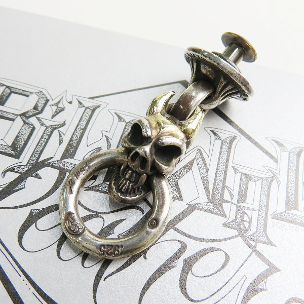 実際に弊社で買取させて頂いた【ギャラ付】BWL/Bill Wall Leather/ビルウォールレザー W-RING ホーングッドラックスカル w/ゴールドサダー ウォレットリング