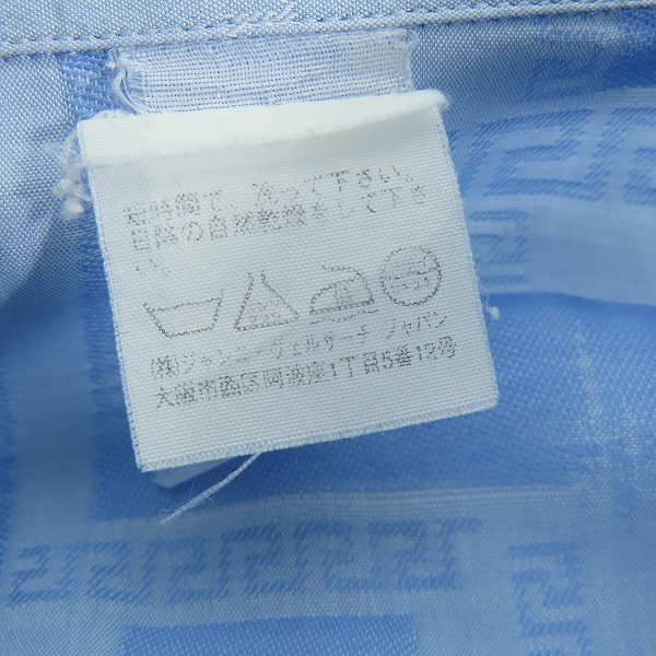 実際に弊社で買取させて頂いたGIANNI VERSACE/ジャンニヴェルサーチ 総柄長袖シャツ/ライトブルー系/52の画像 3枚目