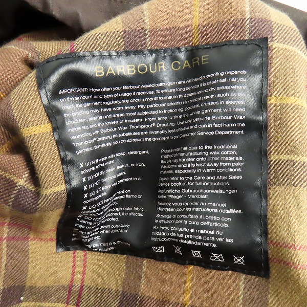 実際に弊社で買取させて頂いたBarbour/バブアー SL BEDALE/ビデイル オイルドジャケット 1702280/38の画像 6枚目