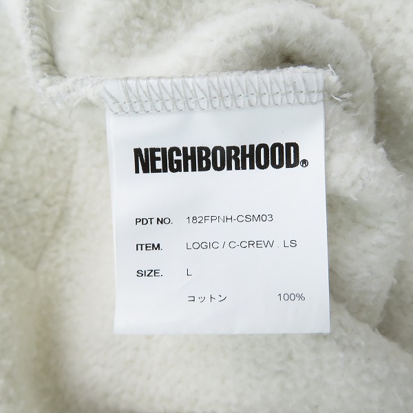 実際に弊社で買取させて頂いたNEIGHBORHOOD/ネイバーフッド NBHD-LOGIC/C-CREW スウェット 182FPNH-CSM03/Lの画像 4枚目