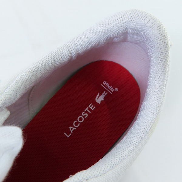 実際に弊社で買取させて頂いたLACOSTE/ラコステ ローカット スニーカー CAMO148 ホワイト UK7.5の画像 4枚目