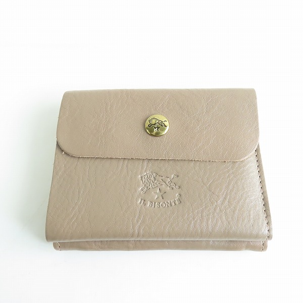 実際に弊社で買取させて頂いたIL BISONTE/イルビゾンテ レザー がま口 二つ折り財布/ウォレット グレー系 54192-3-04440