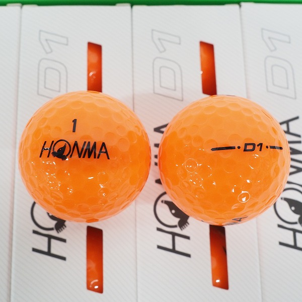 実際に弊社で買取させて頂いた【未使用】HONMA/ホンマ D1 DYNAMIC DISTANCE ゴルフボール オレンジ 2ダース の画像 1枚目
