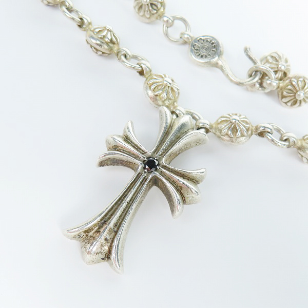 実際に弊社で買取させて頂いた【カスタム】CHROME HEARTS/クロムハーツ #1クロスボールネックレスwスモールCHクロス ブラックダイヤ