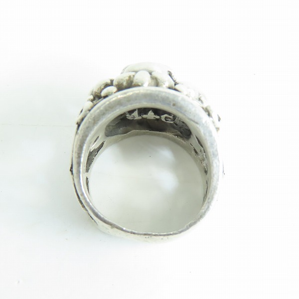 実際に弊社で買取させて頂いたA&G/エーアンドジー スカルオンクロス リング 指輪 18-20号の画像 5枚目