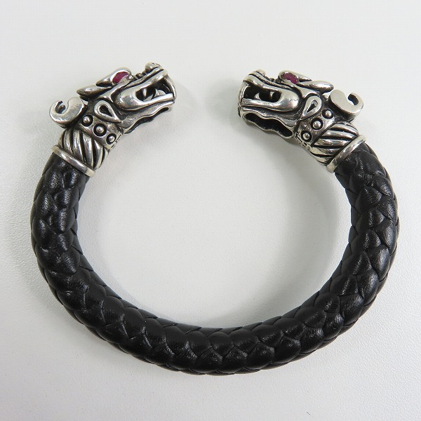 実際に弊社で買取させて頂いたLEATHERS & TREASURES/レザーズアンドトレジャーズ POLLICINO タイガー レザー ブレスレット/バングル スモールの画像 1枚目