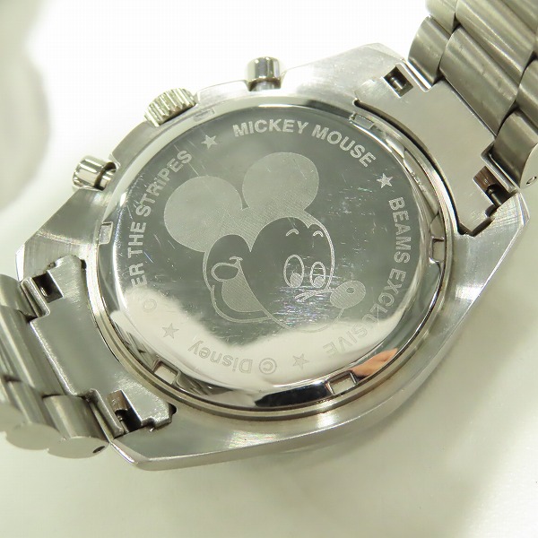 実際に弊社で買取させて頂いたBEAMS×OVER THE STRIPES/ビームス×オーバーザストライプス ミッキーマウス クロノグラフ 腕時計【動作未確認】の画像 3枚目