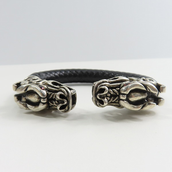 実際に弊社で買取させて頂いたLEATHERS & TREASURES/レザーズアンドトレジャーズ POLLICINO タイガー レザー ブレスレット/バングル ラージの画像 3枚目
