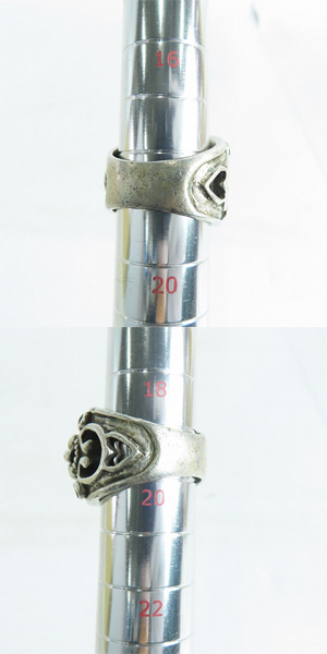 実際に弊社で買取させて頂いたA&G/エーアンドジー スカルオンクロス リング 指輪 18-20号の画像 9枚目