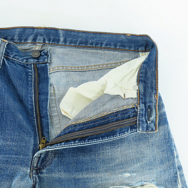 実際に弊社で買取させて頂いたLEVIS/リーバイス 505 刻印5 42TALONジッパーフライ ビッグE バックポケットシングル ヴィンテージデニムパンツの画像 3枚目