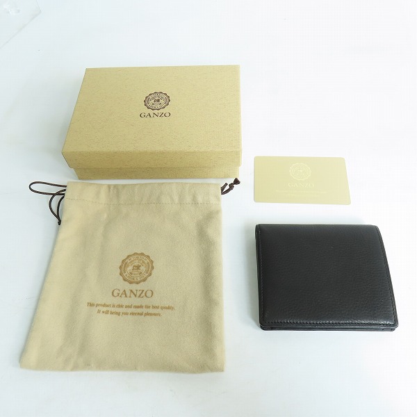 実際に弊社で買取させて頂いたGANZO/ガンゾ レザー 小銭入れ付き コンパクトウォレット 二つ折り 0057798の画像 8枚目
