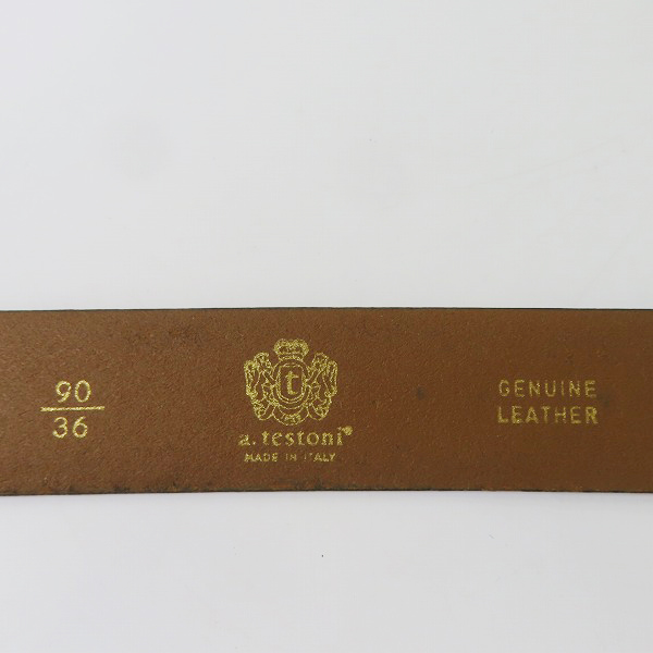 実際に弊社で買取させて頂いたa.testoni/ア・テストーニ レザーベルト/ブラックの画像 4枚目