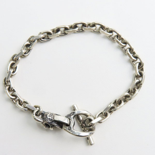 実際に弊社で買取させて頂いた【ギャラ付】BWL/ビルウォールレザー グッドラックスカルカスタム w/ゴールドサダー スクエアチェーンブレスレットの画像 2枚目