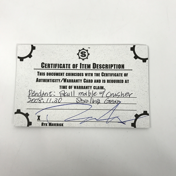 実際に弊社で買取させて頂いた【ギャラ付き】STARLINGEAR/スターリンギア スカル マーブルペンダントの画像 8枚目