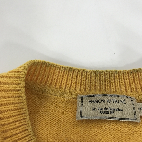 実際に弊社で買取させて頂いたMAISON KITSUNE/メゾンキツネ ロゴワッペン クルーネック ニット セーター FM00503KT1014/Sの画像 7枚目