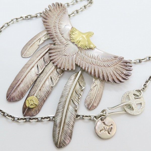 実際に弊社で買取させて頂いたFIRST ARROW'S/ファーストアローズ K18/SILVER ラージイーグル/フェザー ネックレス P-400/P-002R/P-001R/P-004