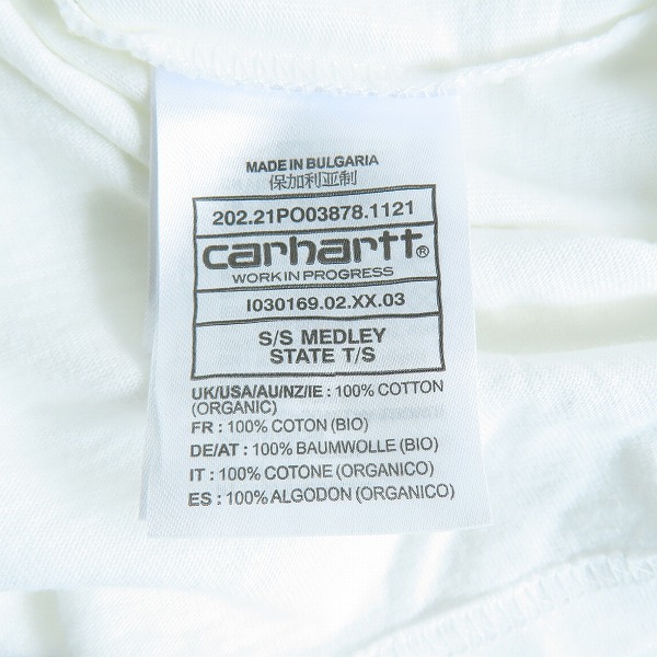 実際に弊社で買取させて頂いたCarhartt/カーハート半袖Tシャツ ロゴ ホワイト Lの画像 4枚目