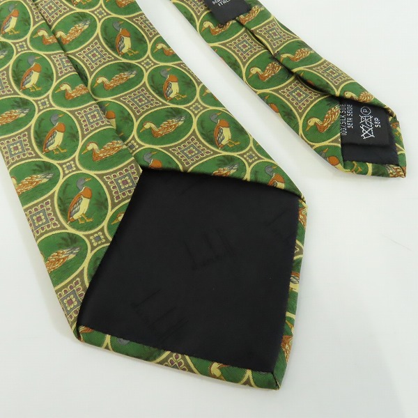 実際に弊社で買取させて頂いたdunhill/ダンヒル バード総柄 シルクネクタイの画像 4枚目