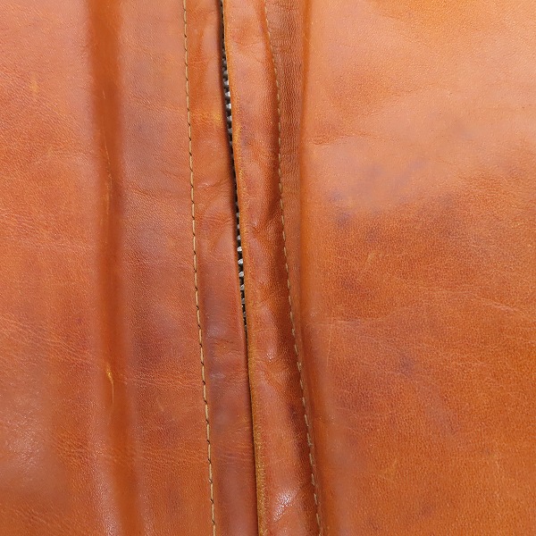 実際に弊社で買取させて頂いたSchott/ショット シングル ライダース ジャケット レザー USA製  TALONジップ/ライナー付きの画像 6枚目