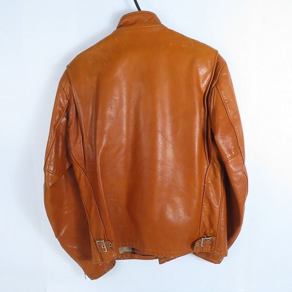 実際に弊社で買取させて頂いたSchott/ショット シングル ライダース ジャケット レザー USA製  TALONジップ/ライナー付きの画像 1枚目